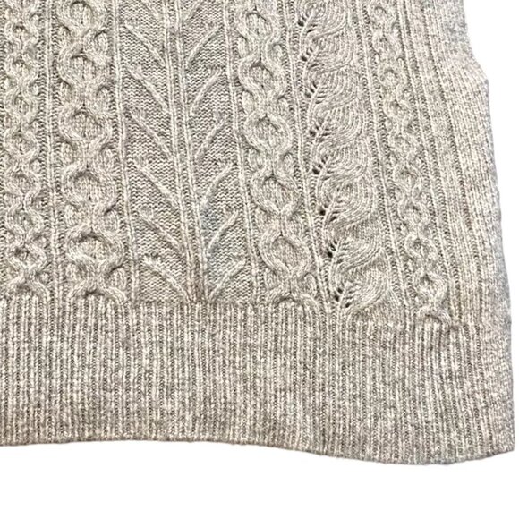 RACHEL ZOE 1X Plus Size Light Gray Cable Knit Soft Oversize Sleeveless Sweater - Picture 5 of 13